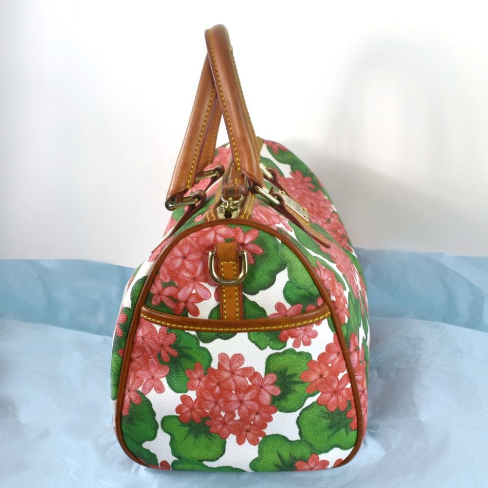 Dooney & Bourke Red Hydrangea Shoulder Satchel w Change Purse - Picture 5 of 16